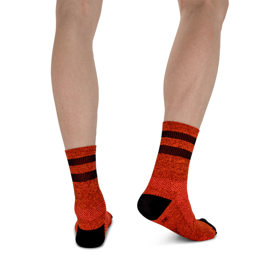 Men's Orange and Black Striped Socks